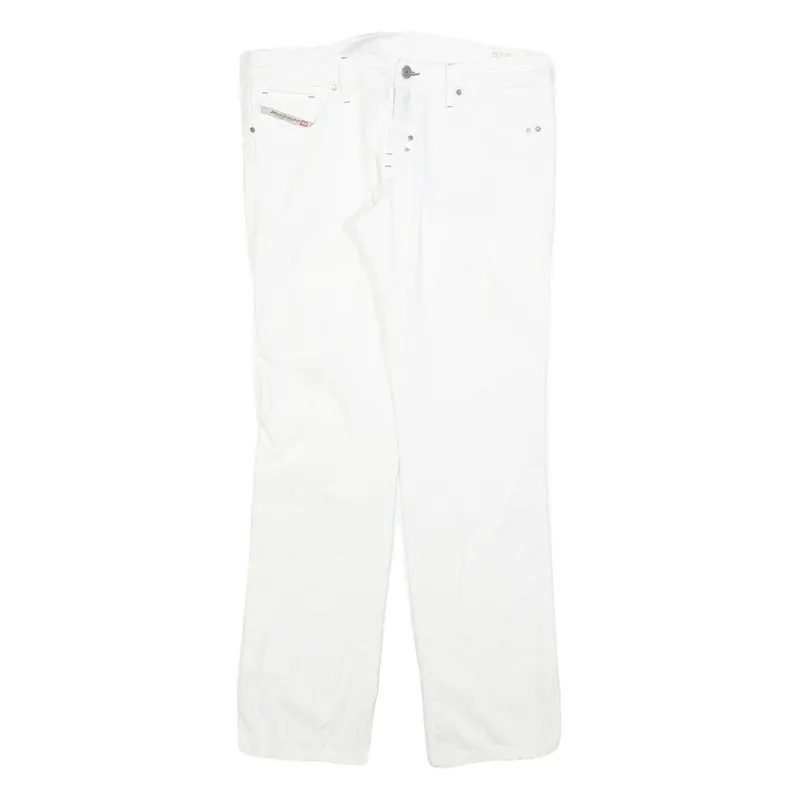 Diesel Womens Regular Fit White Denim Jeans W32 L30 Cotton Blend Zip 1