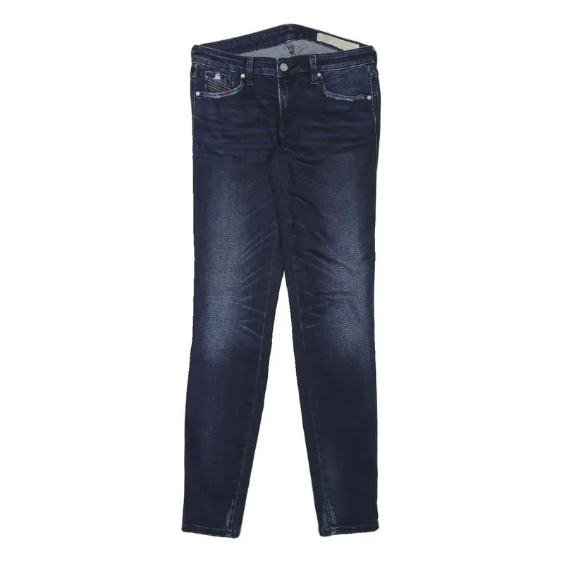 Diesel Womens Slim Blue Denim Raw Slim Skinny Jeans W26 L28 Designer Fit 1