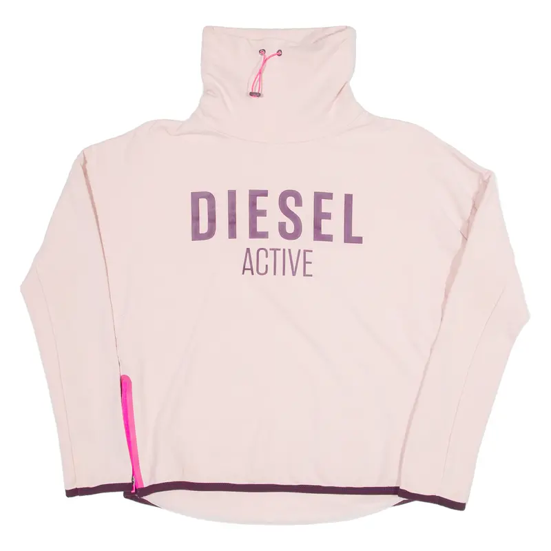 Diesel Womens Sweatshirt Pink Roll Neck Xs 1
