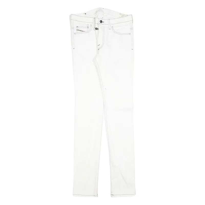 Diesel Womens White Slim Skinny Denim Jeans Cotton Blend W27 L34 Zip Pocket 1