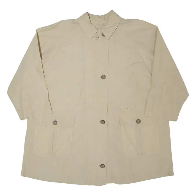 Dinomoda Womens Trench Coat Cream 90S Xl 1