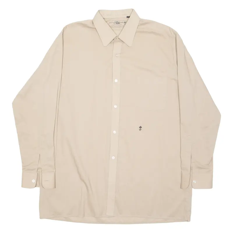 Diolen Stan Hemd Mens Plain Shirt Brown Long Sleeve L 1