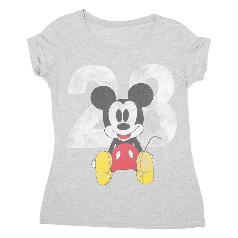 Disney 28 Mickey Mouse Womens T-Shirt Grey M 1
