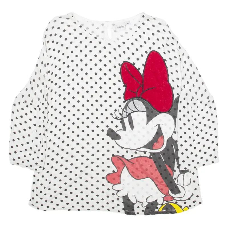 Disney Womens T-Shirt White 3/4 Sleeve M 1
