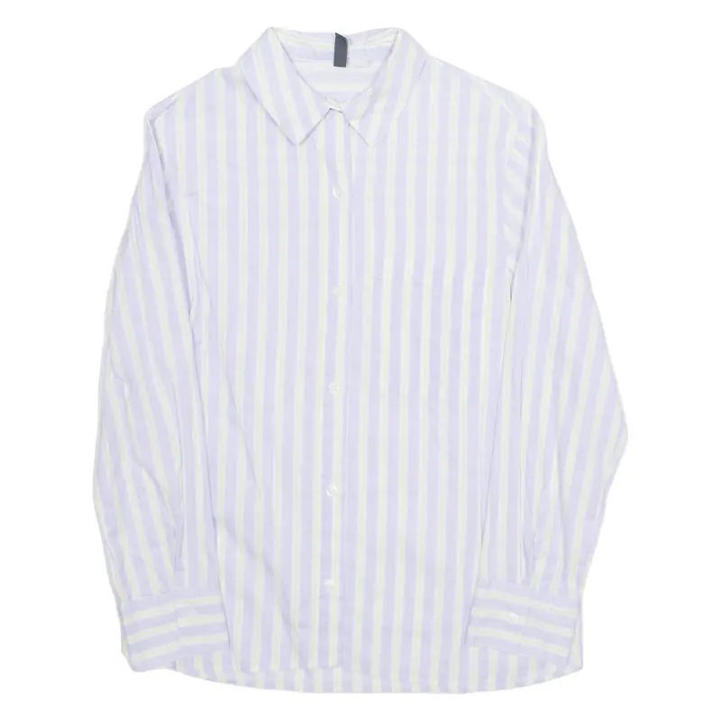 Divided H&M Womens Printed Shirt Purple Collared Long Sleeve Striped Xxs 1
