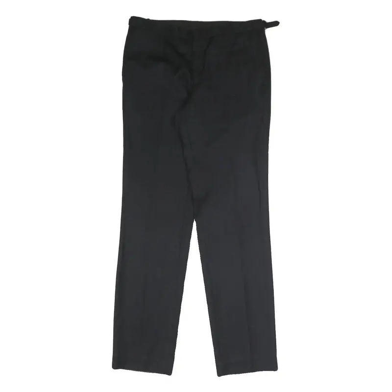 Dkny Mens Cotton Blend Black Regular Fit Straight Leg Trousers W32 L32 Formal 1