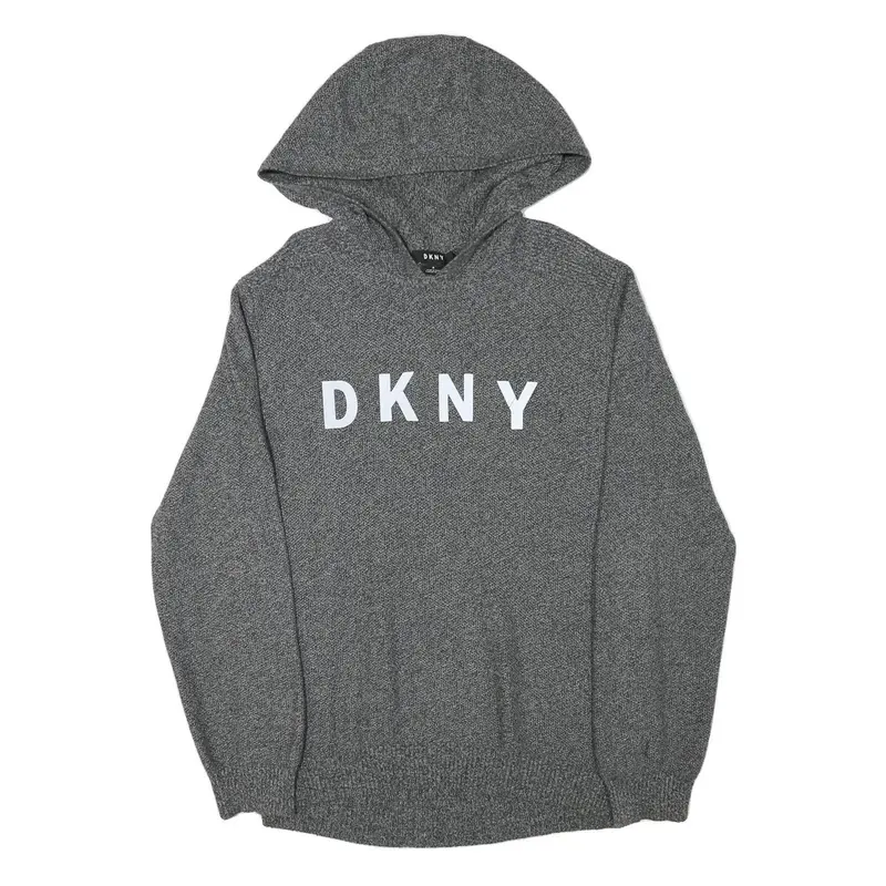 Dkny Mens Grey Pullover Relaxed Fit Cotton Blend Jumper High Neck Basic Knit M 1
