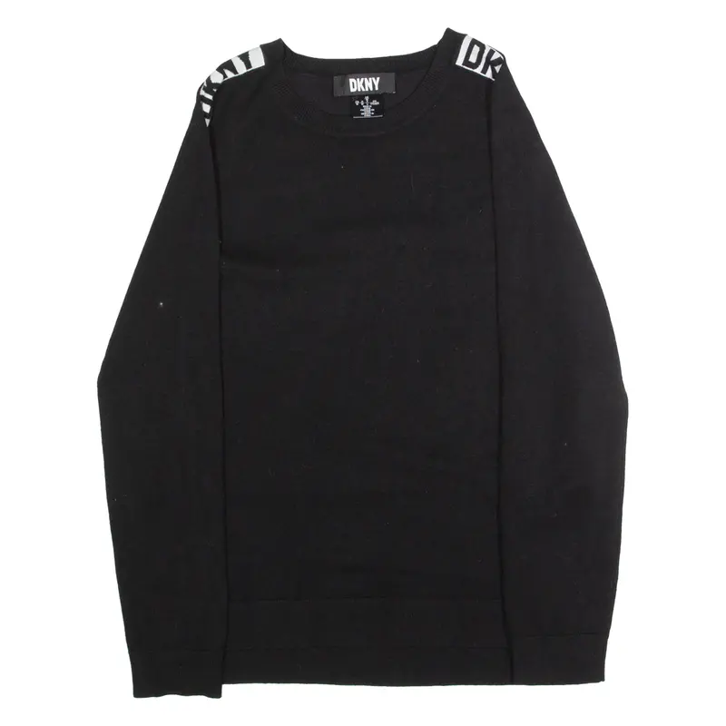 Dkny Mens Jumper Black Tight Knit Viscose M 1