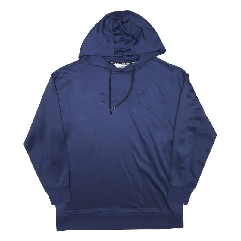 Dkny Mens Navy Blue Hoodie M Polyester Blend Casual Pullover Sweatshirt 1