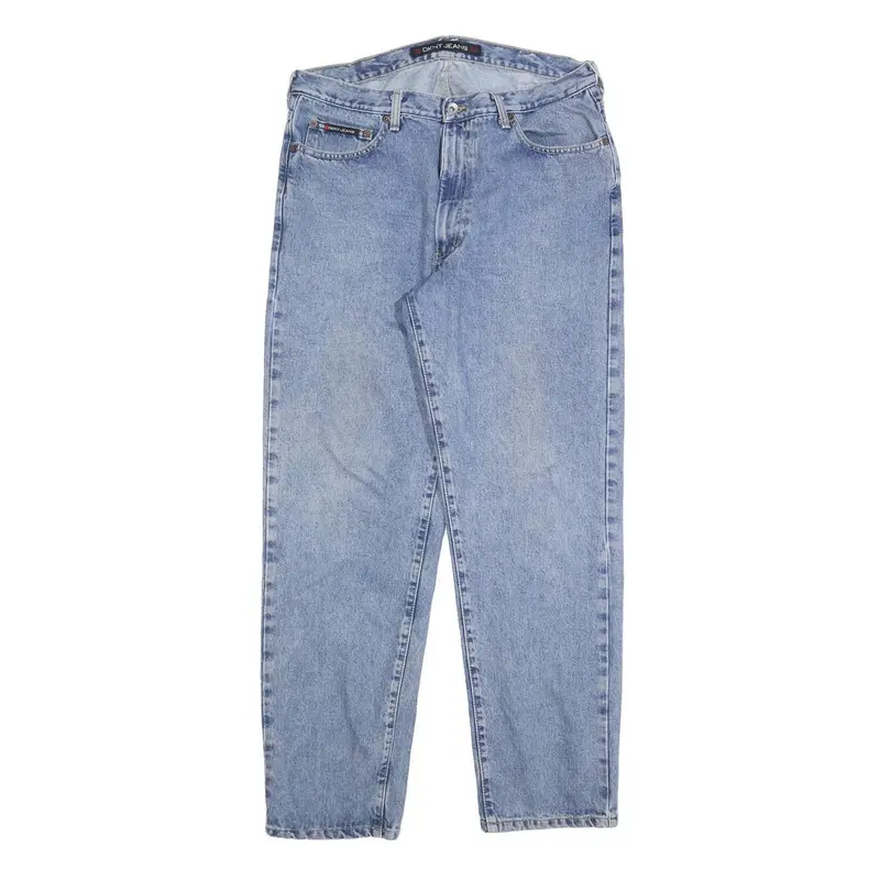Dkny Mens Regular Fit Blue Denim Classic Jeans W34 L32 Zip Cotton Blend 1
