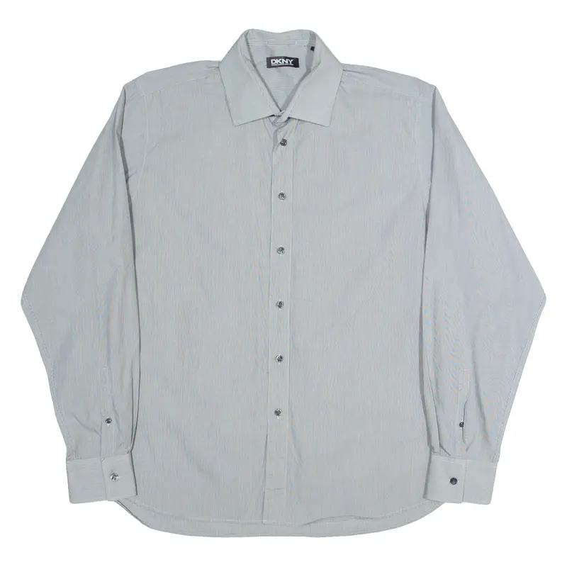 Dkny Mens Shirt Black Pinstripe Long Sleeve Xl 1