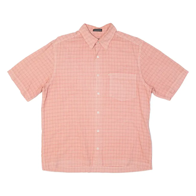 Dkny Mens Shirt Orange Plaid L 1