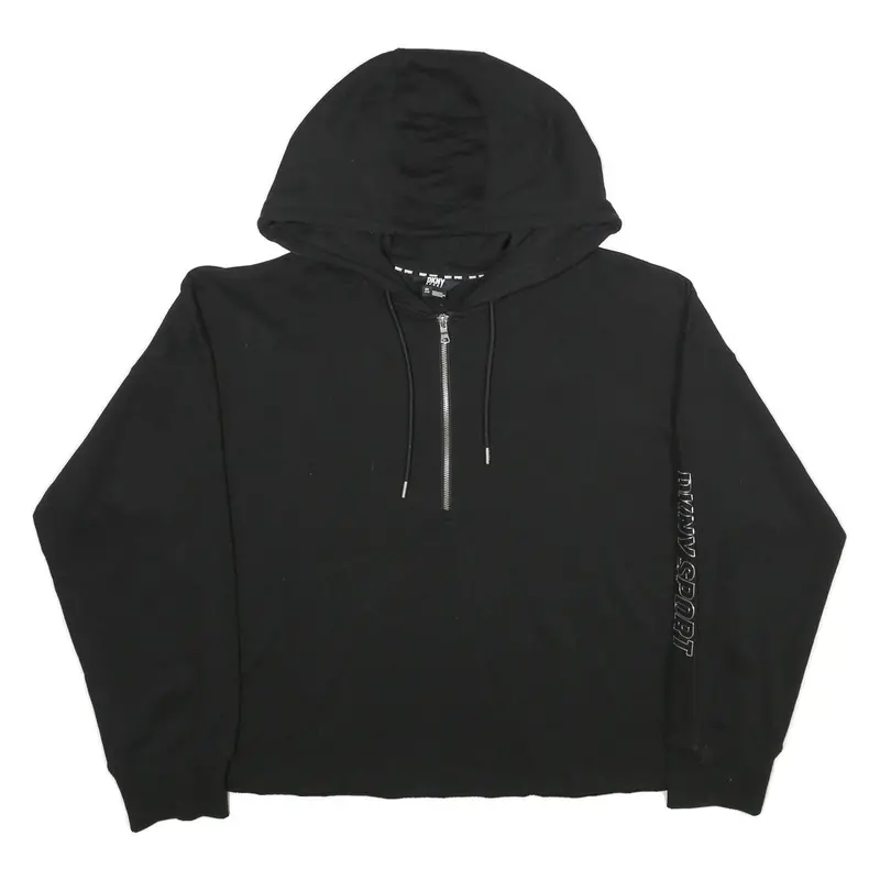 Dkny Womens Black ¼ Zip Hoodie 2Xl Sport Casual Cotton Blend Sweatshirt 1
