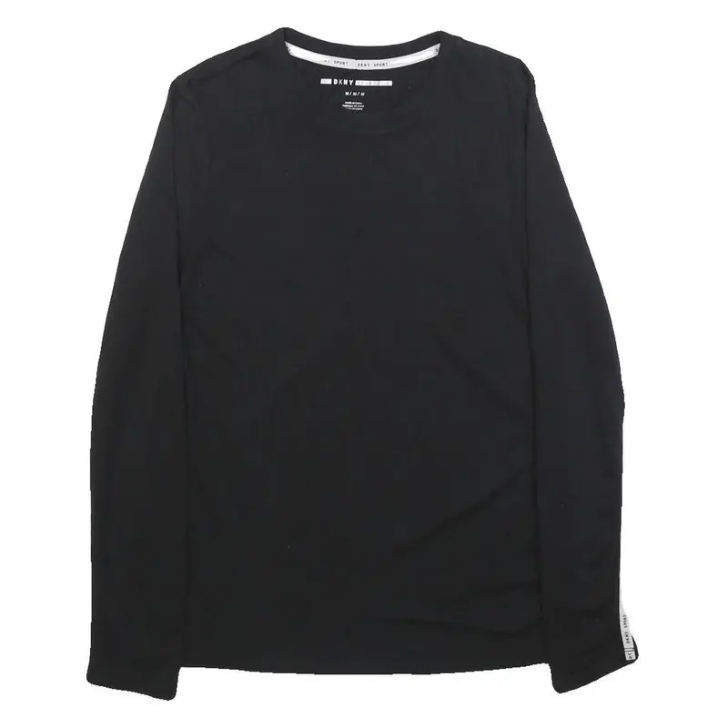 Dkny Womens Black Modern Long Sleeve Crew Neck T-Shirt M Cotton Blend 1