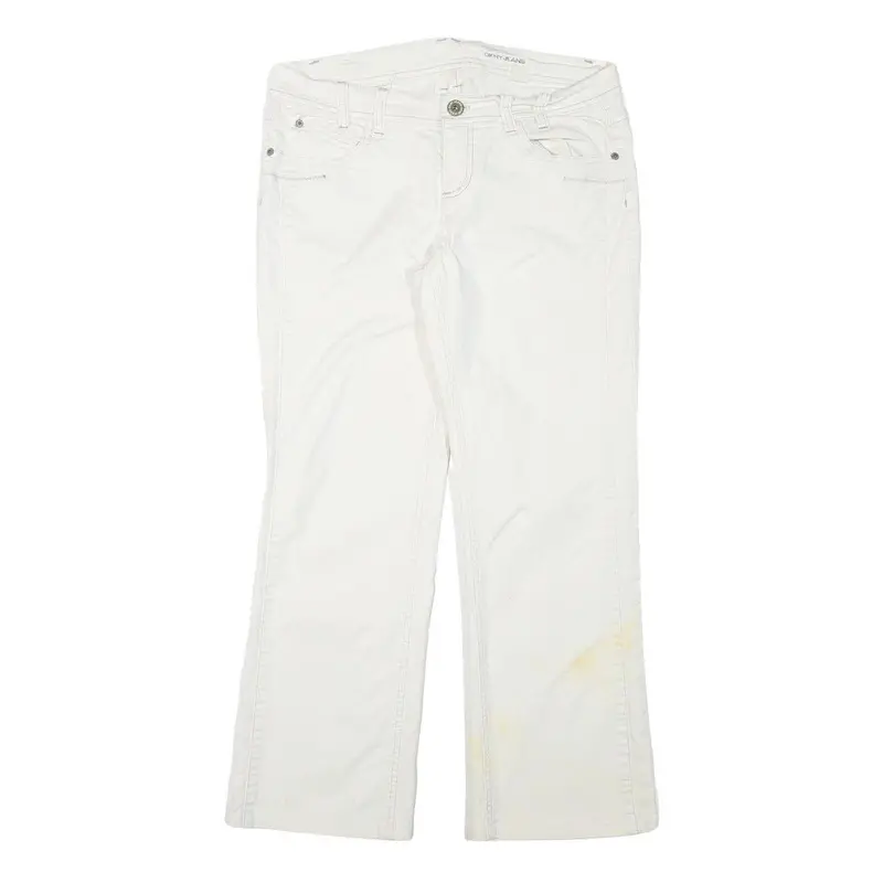 Dkny Womens Jeans White Regular Straight Denim W33 L28 Zip Cotton Blend 1
