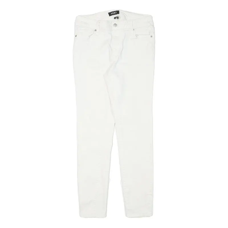 Dkny Womens Jeans White Slim Skinny Denim W27 L27 Zip Cotton Blend Fashion 1
