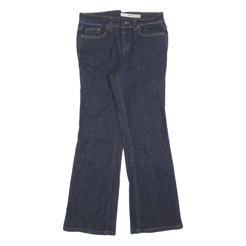 Dkny Womens Regular Blue Denim Jeans W28 L28 Zip Closure Classic Fit 1
