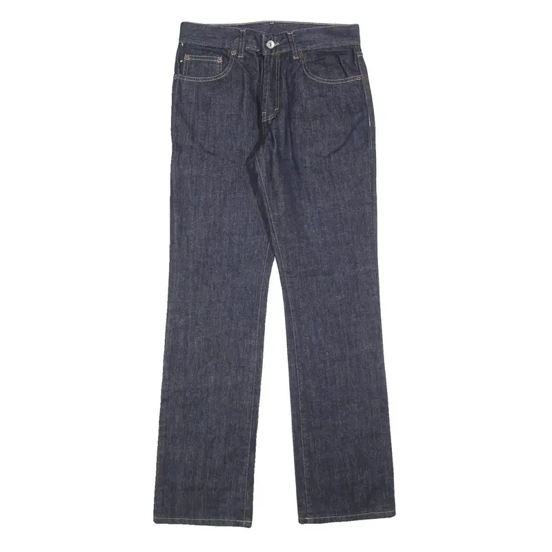 Dkny Womens Regular Fit Straight Denim Jeans Dark Blue W28 L32 Cotton Blend Zip 1