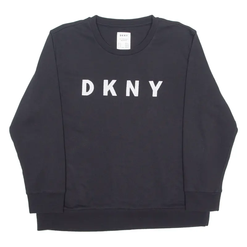 Dkny Womens Sweatshirt Black Crew Neck Xl 1