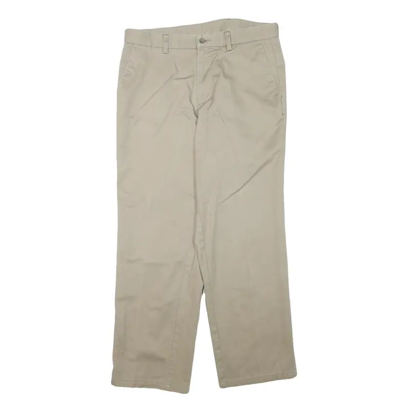 Dockers Mens Cotton Blend Beige Regular Fit Straight Leg Trousers W32 L29 1