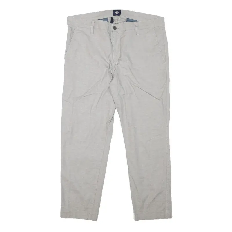 Dockers Mens Cotton Blend Beige Regular Fit Straight Trousers W36 L27 Classic 1
