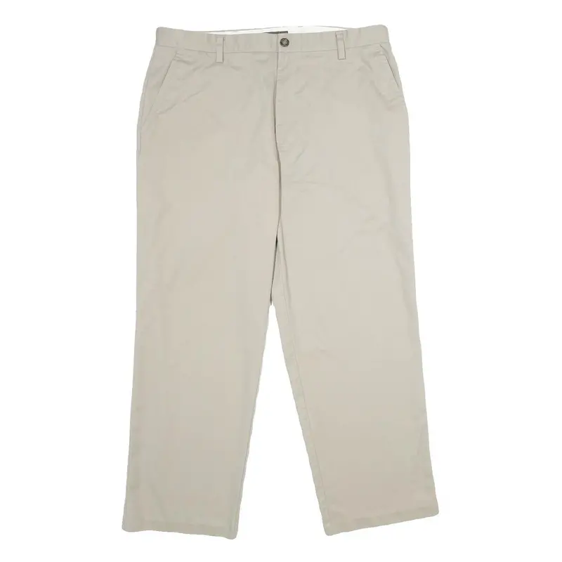Dockers Mens Cotton Blend Beige Regular Straight Trousers W36 L30 Casual Smart 1