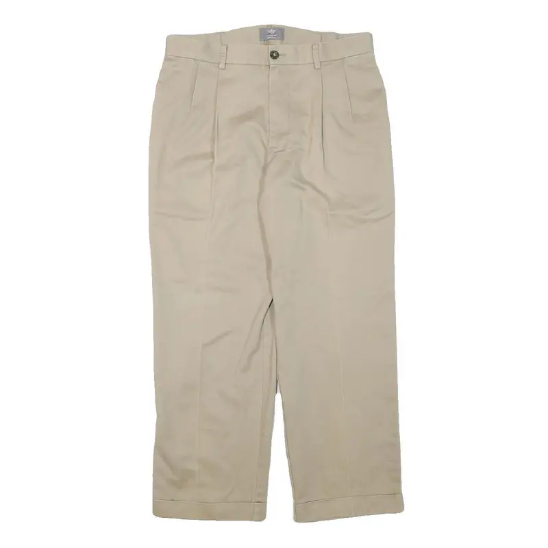 Dockers Mens Cotton Blend Beige Relaxed Straight Leg Trousers W31 L27 Casual 1