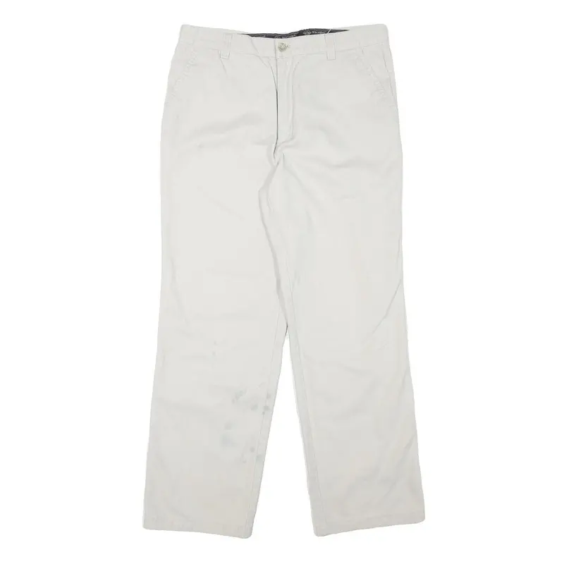 Dockers Mens Cotton Blend White Regular Fit Straight Trousers W32 L29 Casual 1