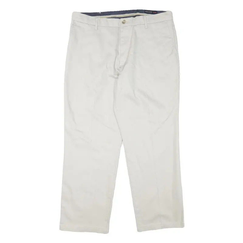 Dockers Mens Cotton Blend White Regular Straight Trousers W36 L28 Casual Smart 1