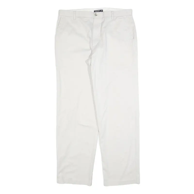 Dockers Mens Cotton Blend White Regular Straight Trousers W36 L34 Smart Casual 1