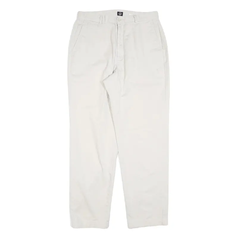 Dockers Mens Cotton Blend White Relaxed Straight Trousers W32 L32 Classic Casual 1