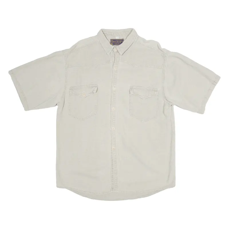 Dockers Mens Plain Shirt Beige L 1