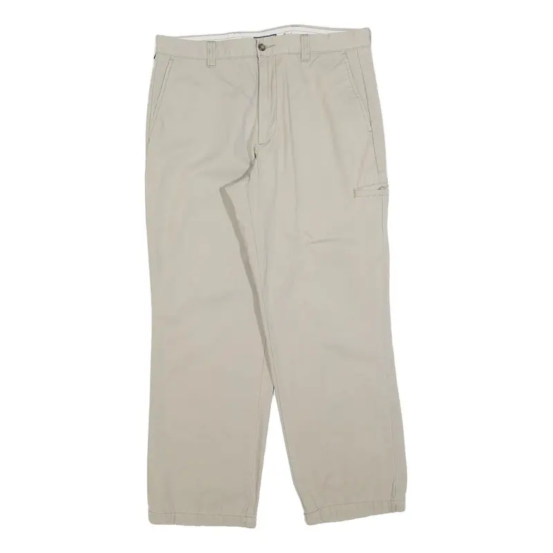 Dockers Mens Regular Beige Cotton Blend Trousers W34 L30 Zip Closure Casual 1
