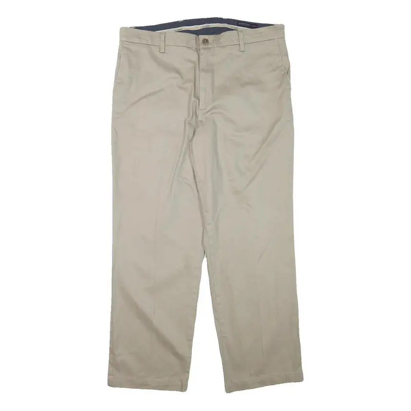 Dockers Mens Regular Beige Cotton Blend Trousers W36 L29 Zip Closure 1