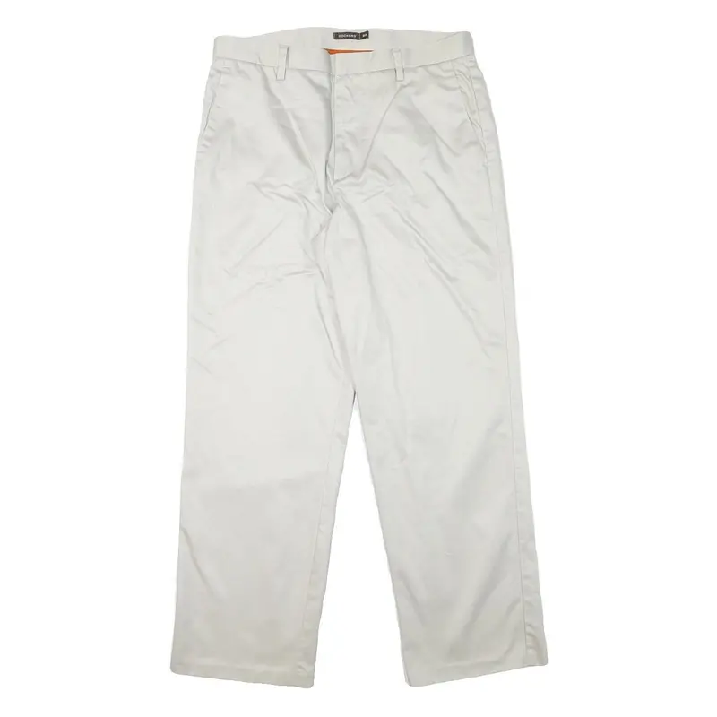 Dockers Mens Regular White Cotton Blend Trousers W34 L31 Classic Zip Pockets 1