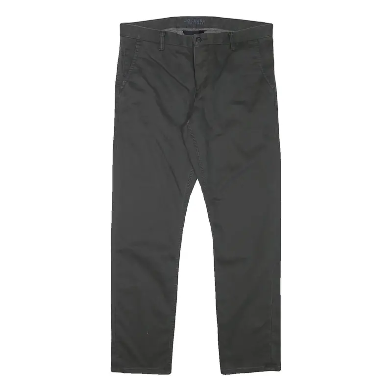 Dockers Mens Slim Black Cotton Blend Slim Straight Trousers W35 L30 Casual Smart 1