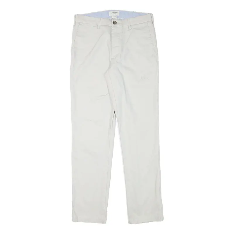Dockers Mens Slim White Trousers W30 L30 Cotton Blend Zip Casual Smart 1
