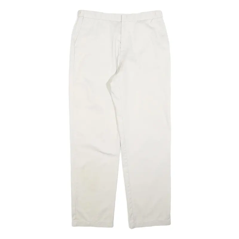 Dockers Womens Cotton Blend White Regular Straight Trousers W32 L32 Casual Zip 1