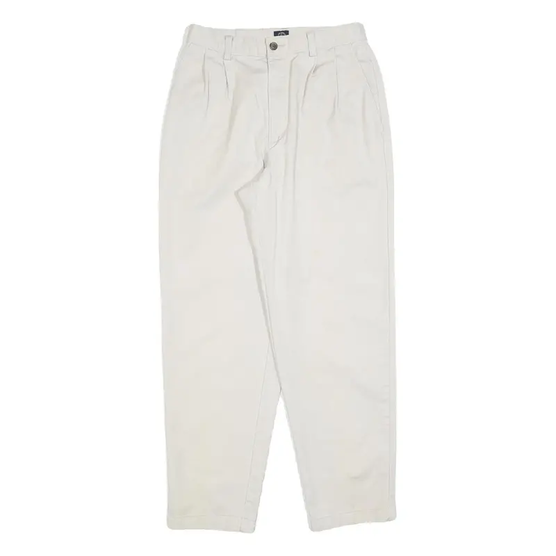 Dockers Womens Cotton Blend White Relaxed Straight Trousers W26 L28 Casual Zip 1