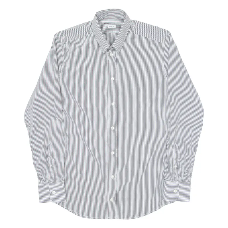 Dolce & Gabbana Gold Mens Shirt Black Striped Long Sleeve M 1