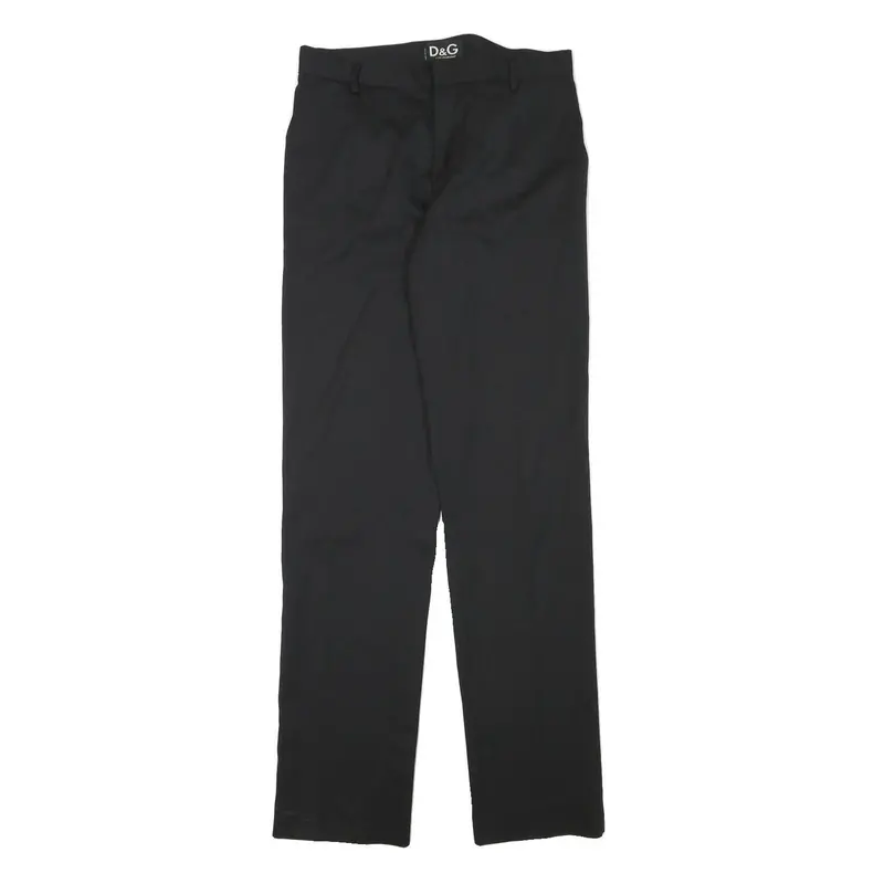 Dolce & Gabbana Mens Wool Blend Black Regular Straight Trousers W29 L33 Classic 1