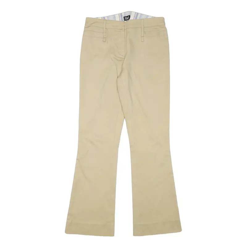Dolce & Gabbana Womens Cotton Blend Beige Regular Flared Trousers W26 L28 1