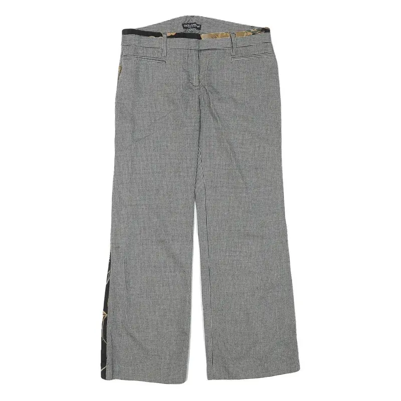 Dolce & Gabbana Womens Wool Blend Black & White Relaxed Straight Trousers W30 1