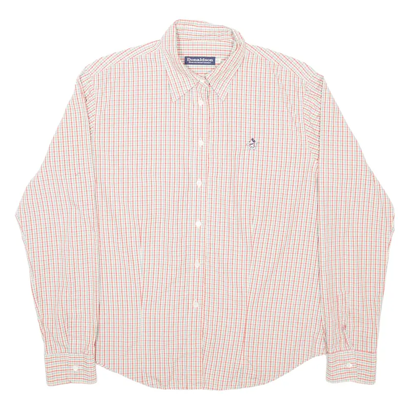Donaldson Womens Shirt Red 90S Check Long Sleeve L 1