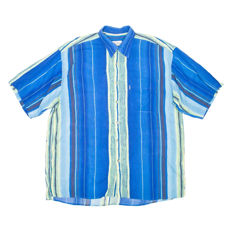 Donelli Mens Shirt Blue Viscose Striped Xl 1