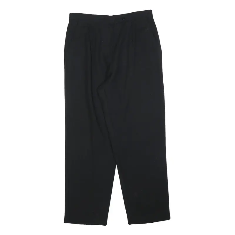 Donny Brook Womens Wool Black Relaxed Straight Trousers W32 L30 Smart Comfort 1