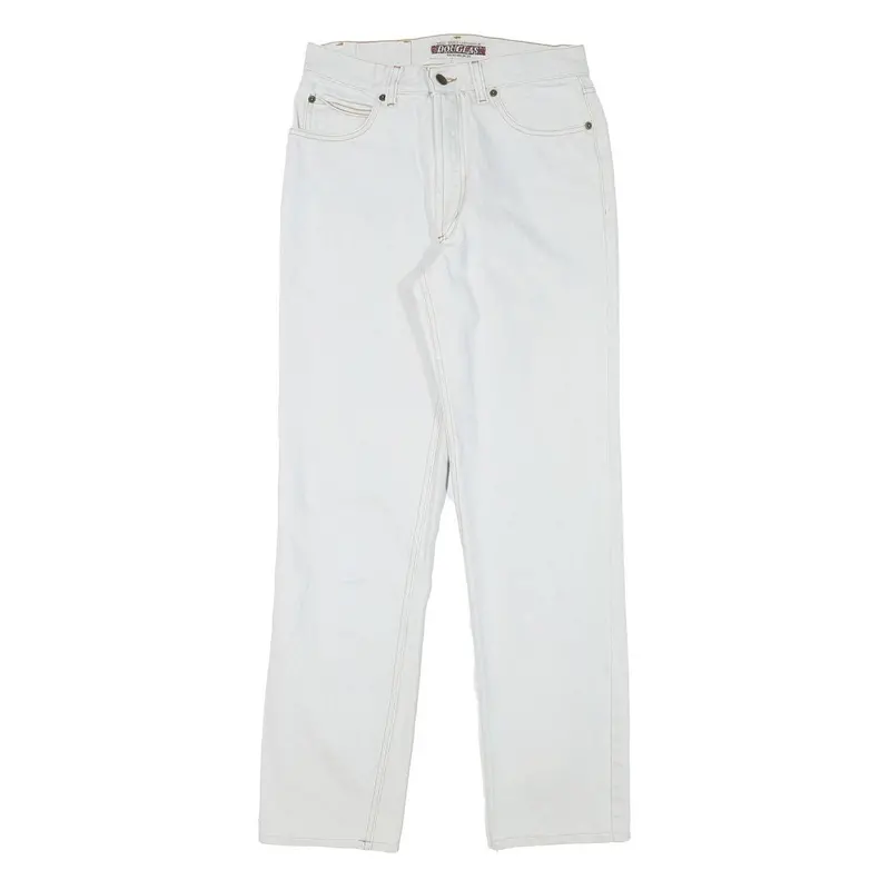 Douglas Mens White Cotton Blend Regular Fit Straight Denim Jeans W27 L30 1