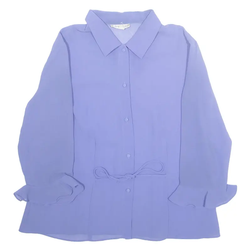 Dressbarn Womens Shirt Purple Collared Long Sleeve M 1