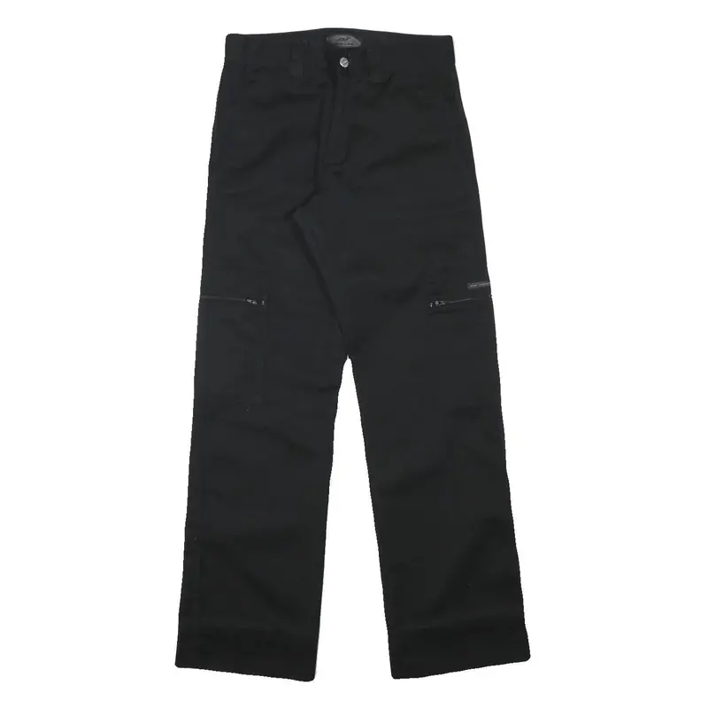 Driver Womens Black Regular Fit Straight Leg Trousers W27 L30 Zip Polyester 1