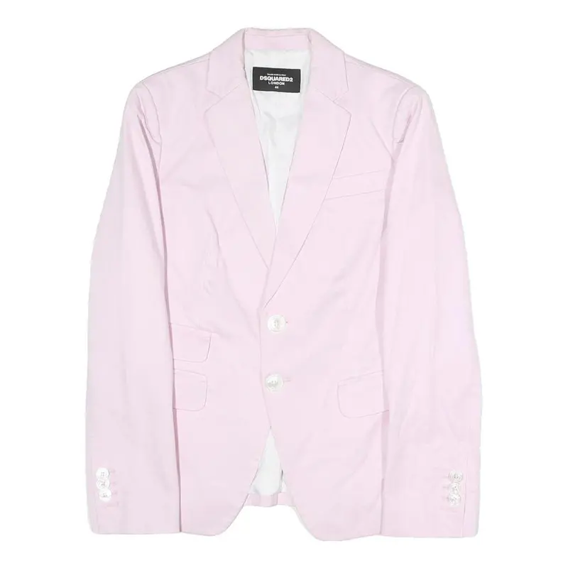 Dsquared2 Womens Pink Button Jacket S Polyester Blend Tailored Plain Elegant 1